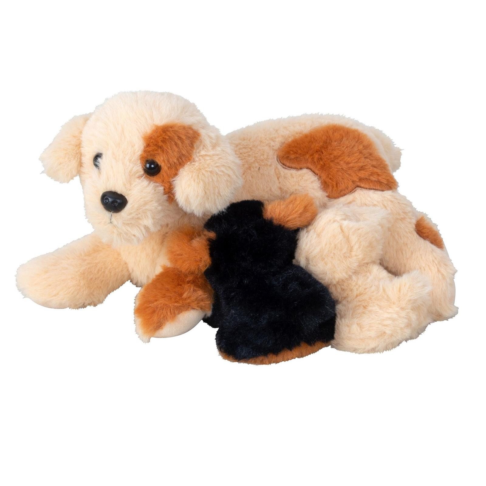 Geschenkestadl Kuscheltier Hundefamilie Plüschtier – Mama Hund mit 2 süßen Welpen 30cm (Set, 1-St., Plüschtier Kuscheltier), Hündin mit 2 saugenden Welpen