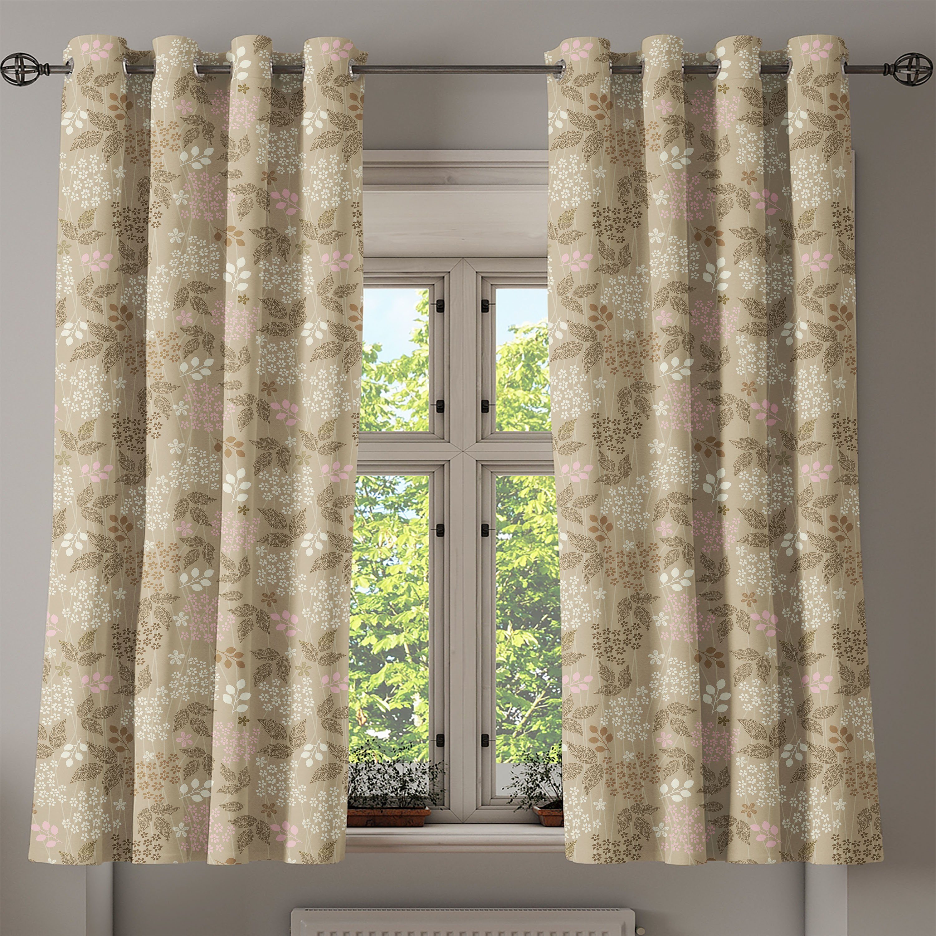 Gardine Dekorative 2-Panel-Fenstervorhänge für Verziert Abakuhaus, Romantische Gänseblümchen Wohnzimmer, Blumen Schlafzimmer