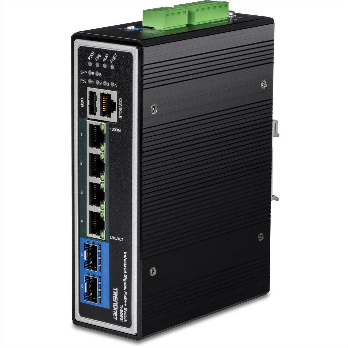 Trendnet TI-BG62i 6 Port DIN-Rail Managed Switch L2+ Gigabit (Industrial PoE) Netzwerk-Switch