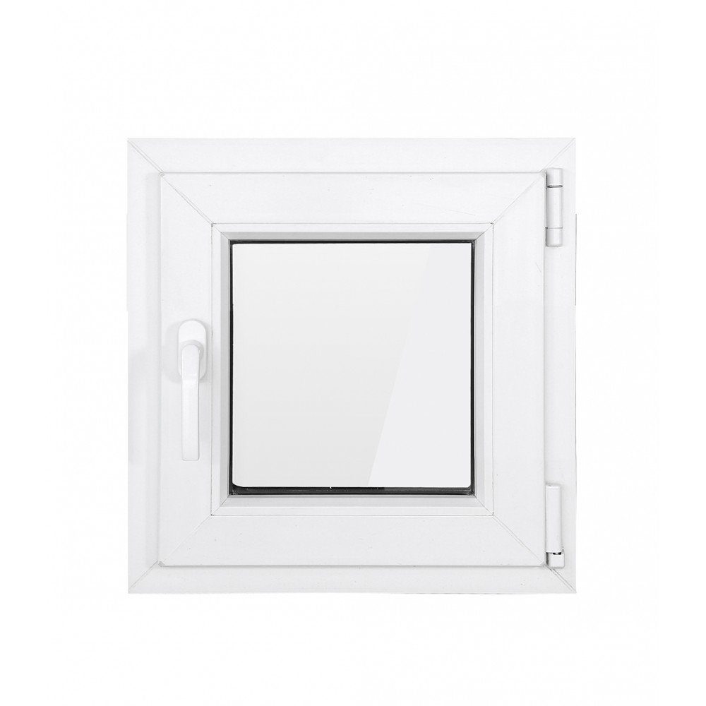 SN DECO GROUP Kellerfenster 1 Flügel 500x500, 2-fach Verglasung, weiß, 70 mm Profil, (Set), RC2 Sicherheitsbeschlag, Hochwertiges 5-Kammer-Profil