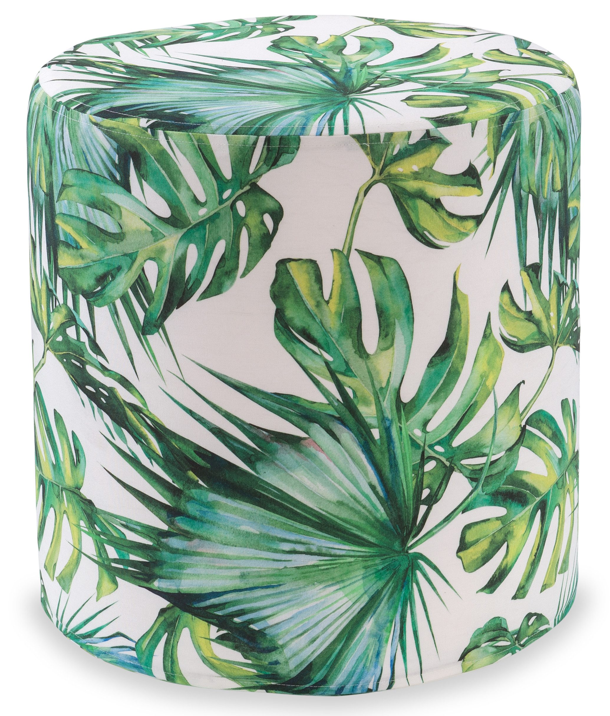 Sitzhocker H.O.C.K. Beach Life Outdoor Hocker rund Pouf ø45x45cm Palm Garden