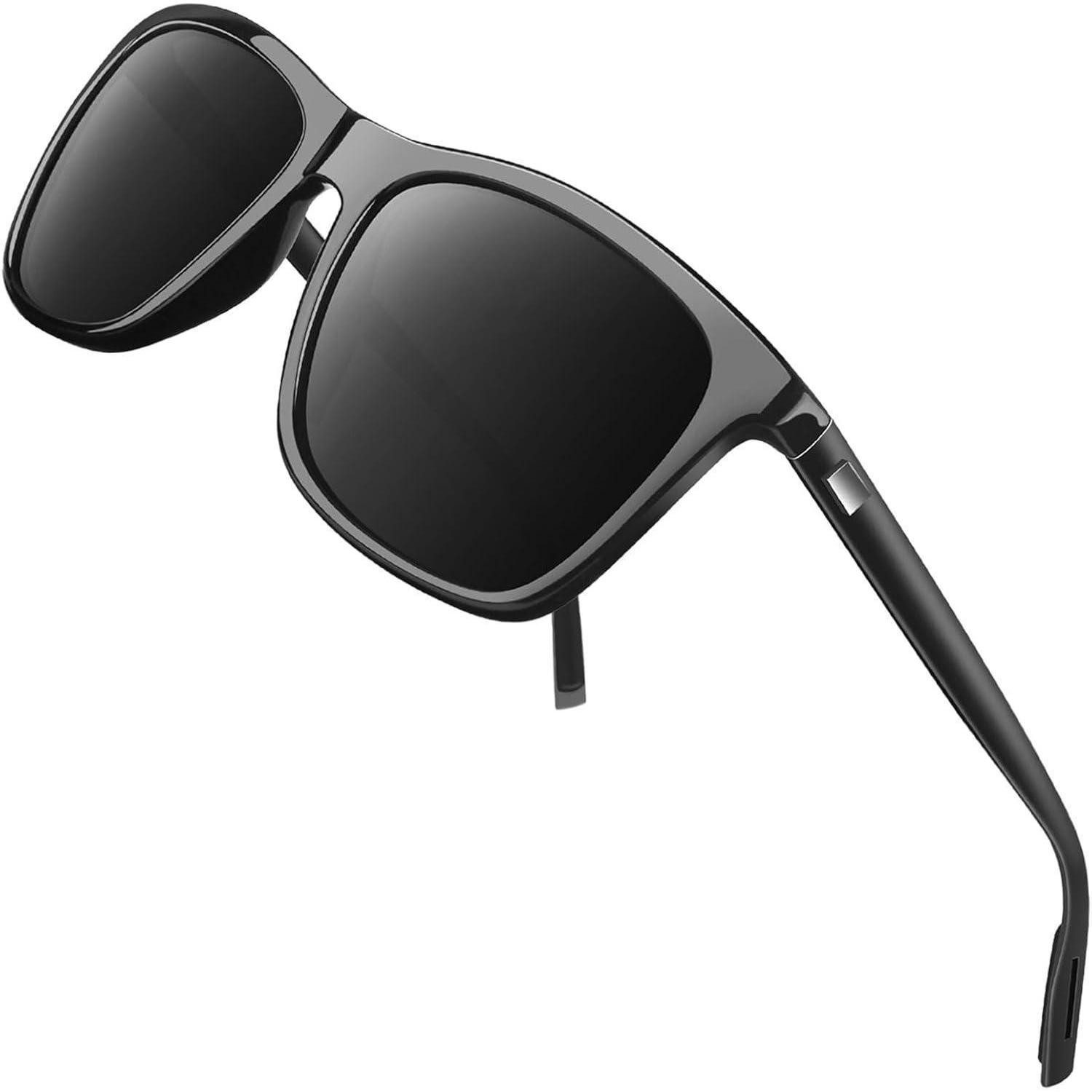 Sonnenbrille Sonnenbrille Polarisierte Herren Damen Rechteck 1 Schwarz