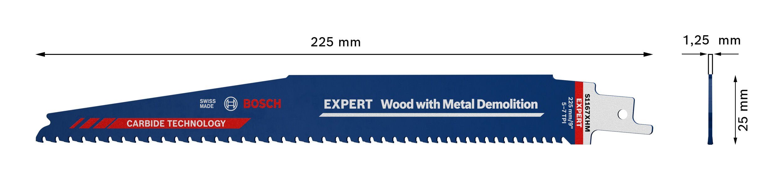 Wood (10 Wood Metal Metal Expert for 1167 Stück), XHM BOSCH Säbelsägeblatt 10er-Pack S and Demolition Demolition Expert with - Endurance