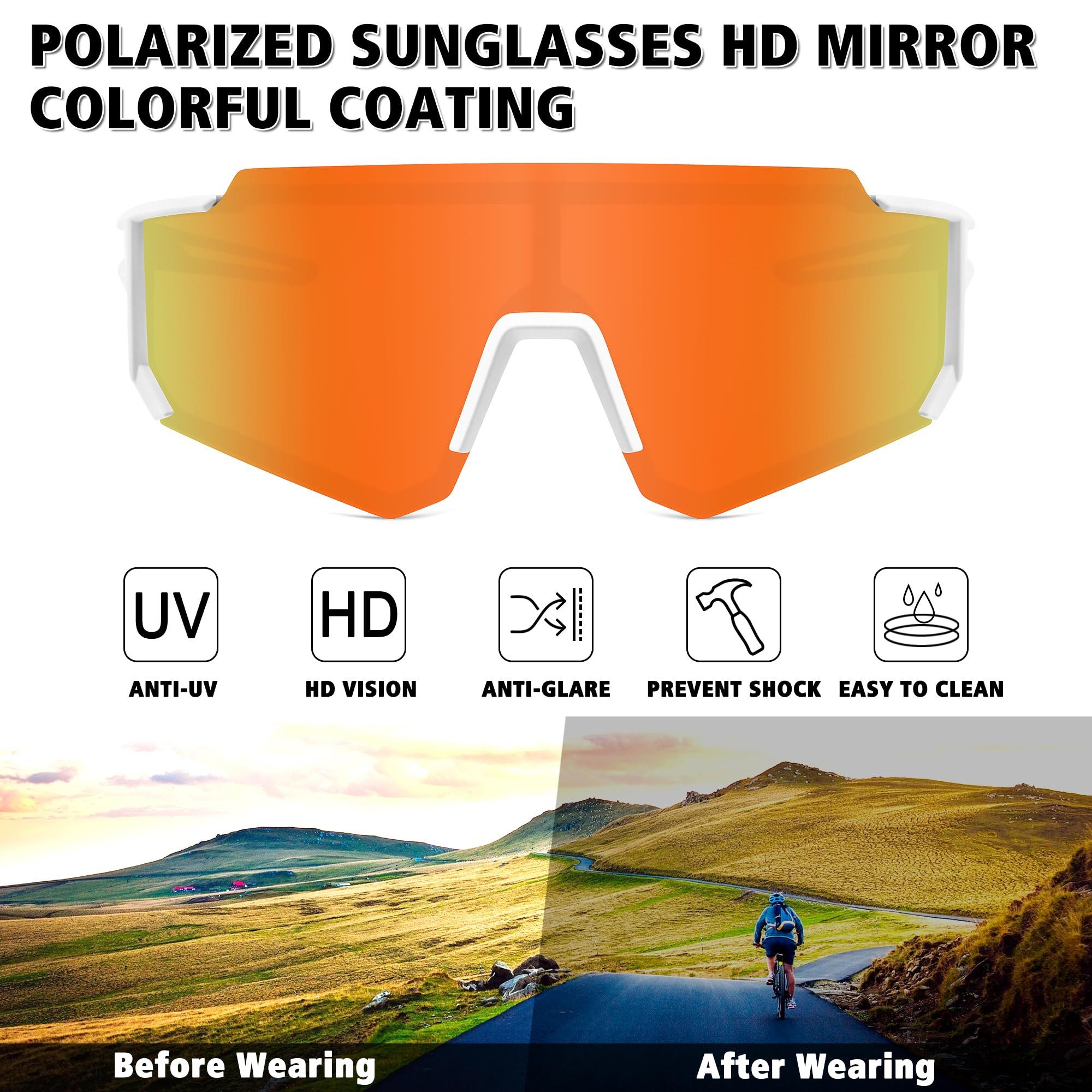 RWEUOQ Monoscheibensonnenbrille Polarisierte Sport-Sonnenbrillen für Männer günstig online kaufen