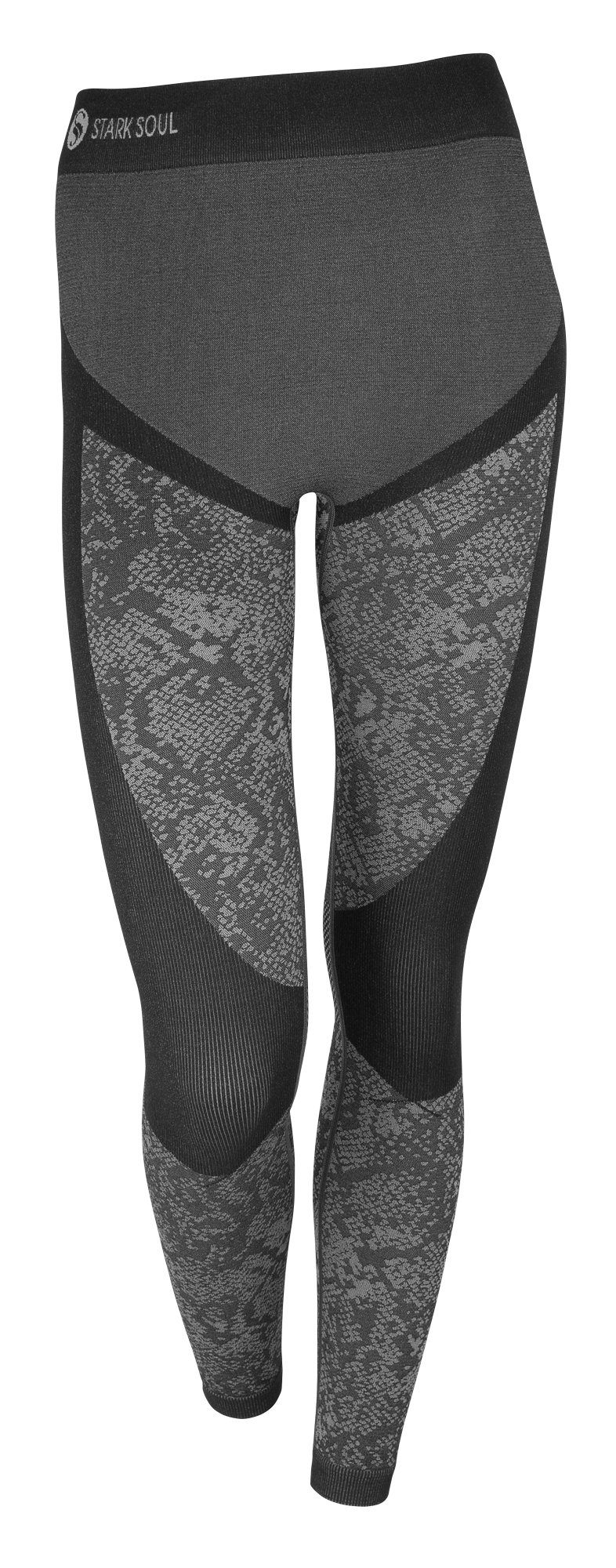 Damen Funktionshose Seamless, Funktionshose Funktionsunterwäsche, Soul® Thermounterhose, grau Stark