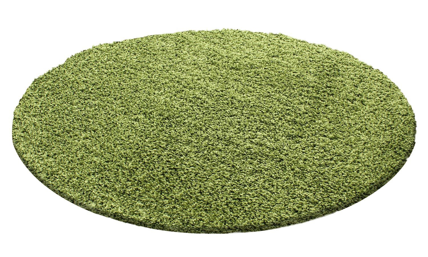 Teppich Boss Teppich Hochflor Teppich Lux in Grün, rund, Höhe: 30 mm, Strapazierfähig, pflegeleicht, einfarbig und ideal fürs Wohnzimmer