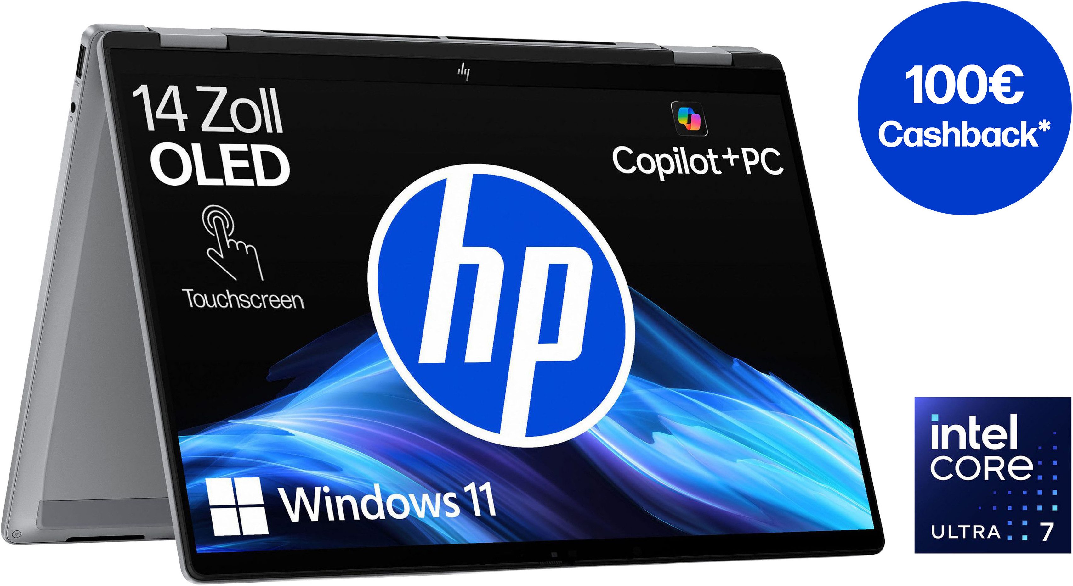 HP OmniBook X Flip 14-fm0272ng Convertible Notebook (35,6 cm/14 Zoll, Intel Core Ultra 7 258V, ARC, 1000 GB SSD)