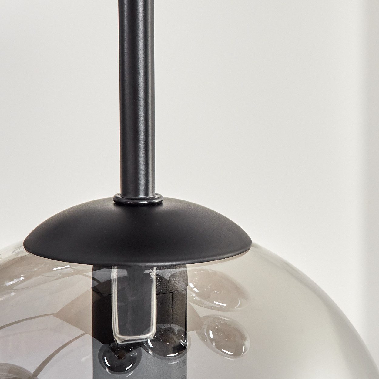 hofstein Deckenleuchte Deckenlampe aus Metall/Glas in Schwarz, ohne Leuchtmittel, Glasschirme (15 cm), 9 x E14, ohne Leuchtmittel – Bild 3 von 5