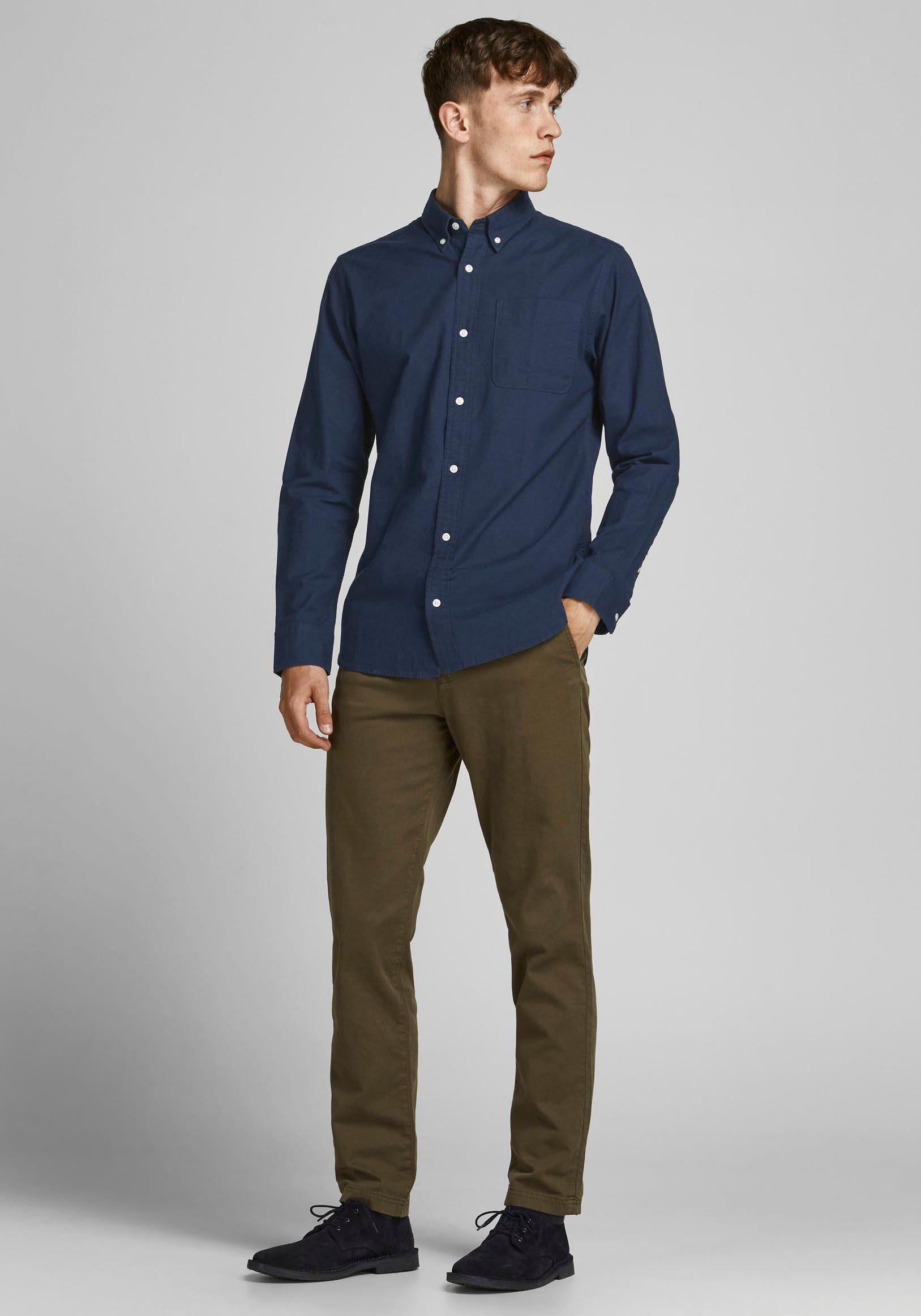 Langarmhemd BROOK navy OXFORD Jack & Jones