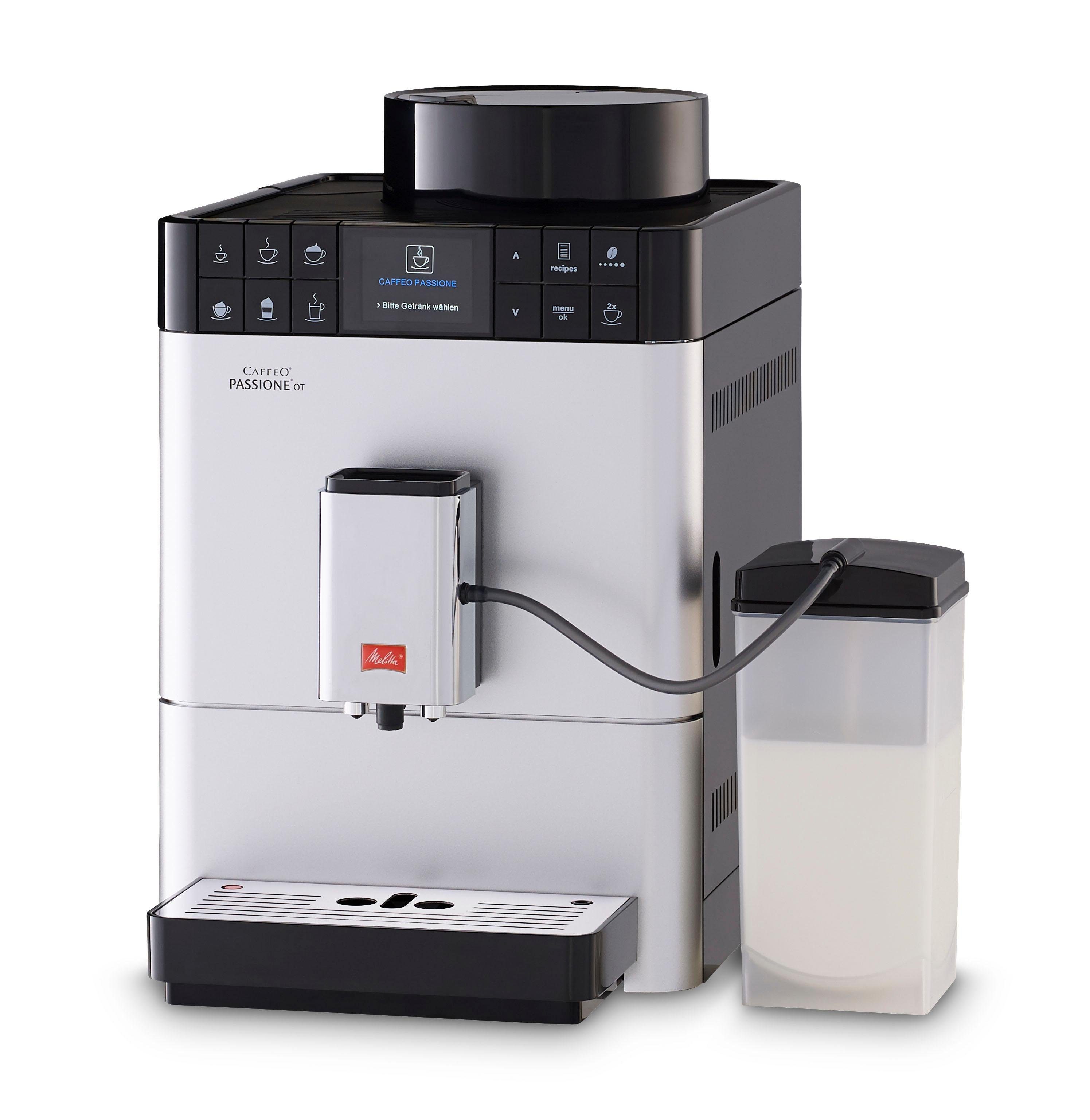 F53/1-101, Bohnen One Touch Funktion, gemahlene silber, One tassengenau Touch Melitta Passione® Kaffeevollautomat frisch