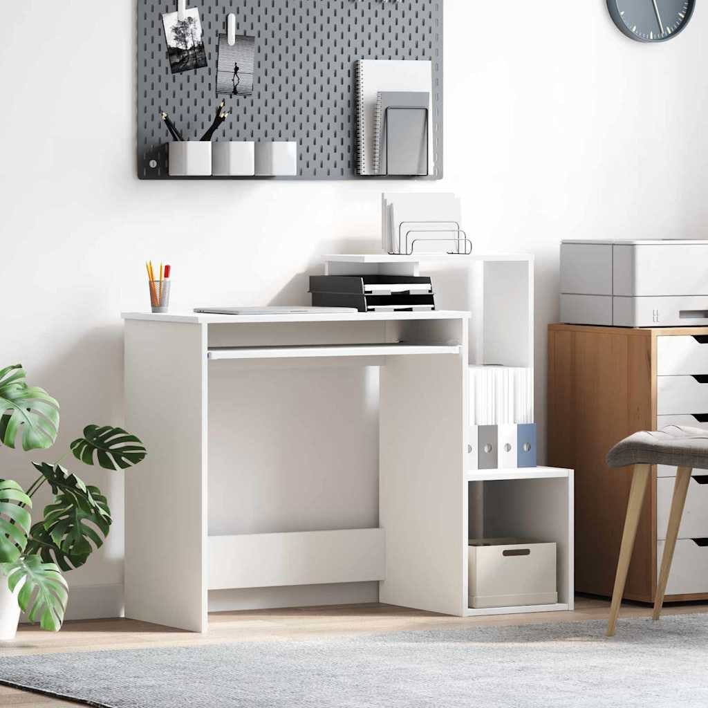 vidaXL Schreibtisch Schreibtisch mit Regal Weiß 106 x 41 x 88.5 cm Holzwerkstoff (1-St)