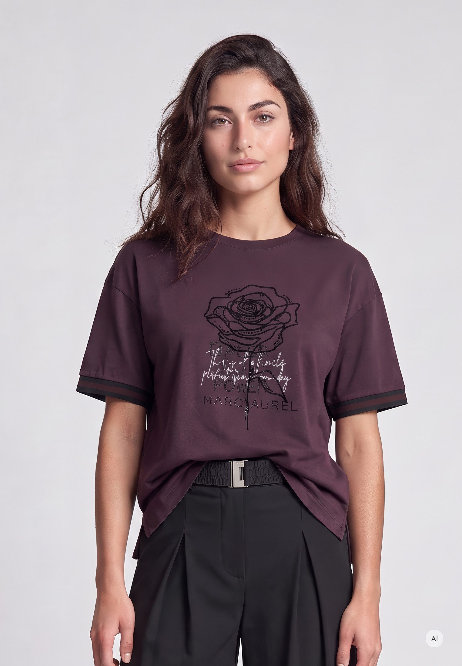 MARC AUREL Shirtbluse mit Rosenapplikationen