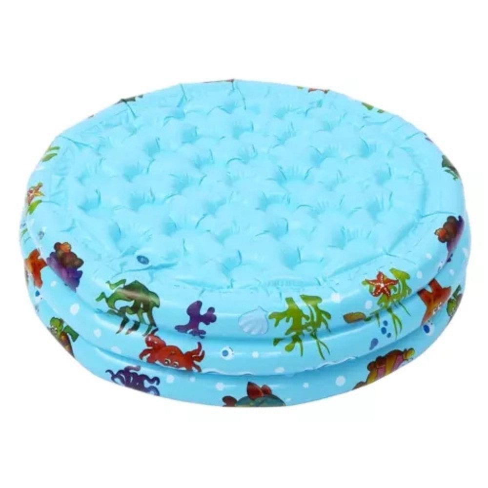 KRUZZEL Planschbecken Kinderpool Bällebad aufblasbar, (Spar-Set, 1-tlg., 80 x 30 cm gepolstert), 3 aufblasbare Ringe, weicher Boden, 4 Sicherheitsventile