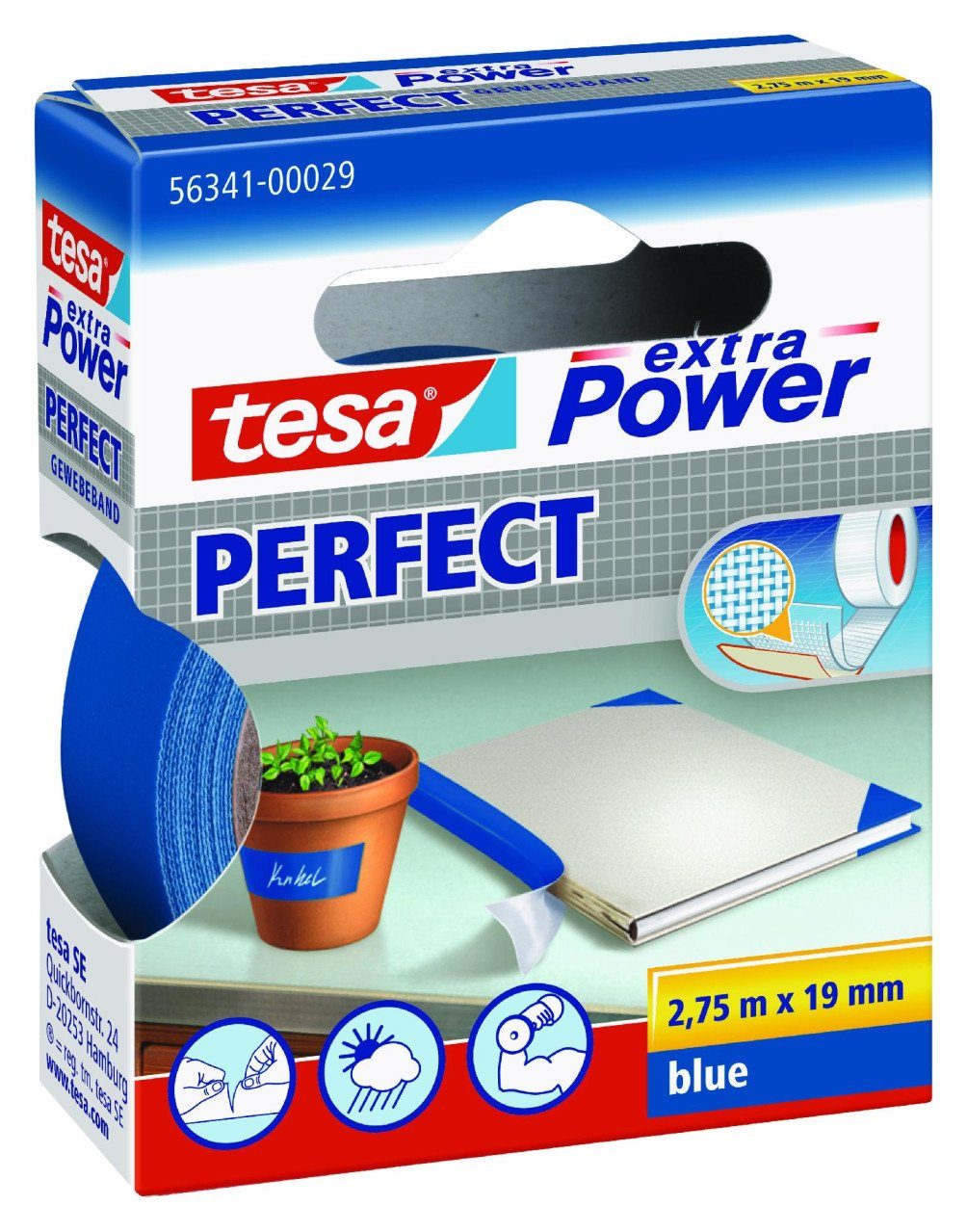 tesa Montageband tesa extra Power Gewebeband Perfect 2,75 m x 19