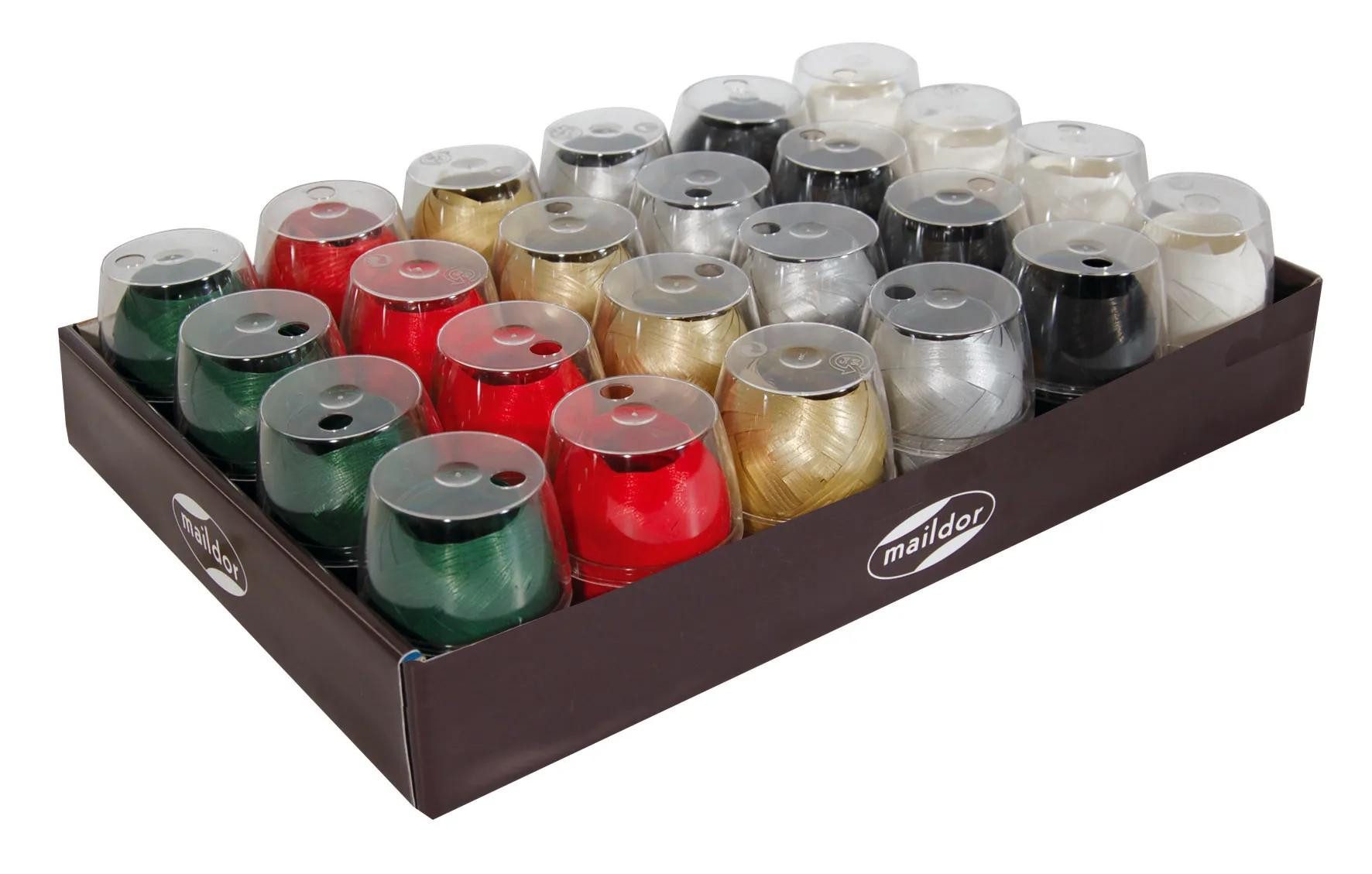 CLAIREFONTAINE Geschenkband Set 24 Geschenkband matt, 10mx7mm Farben sort. Sort. 613099C, Geschenkband