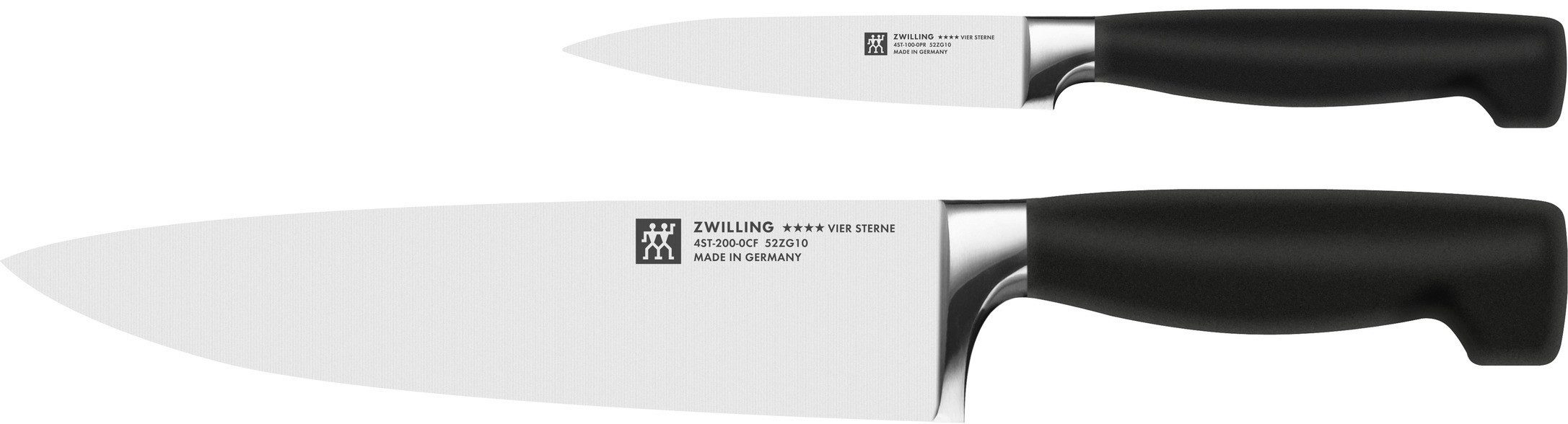 Zwilling Messer-Set ****VIER STERNE (2-tlg), Spick-/Garniermesser 10 cm & Kochmesser 20 cm Messerset 2-tlg.