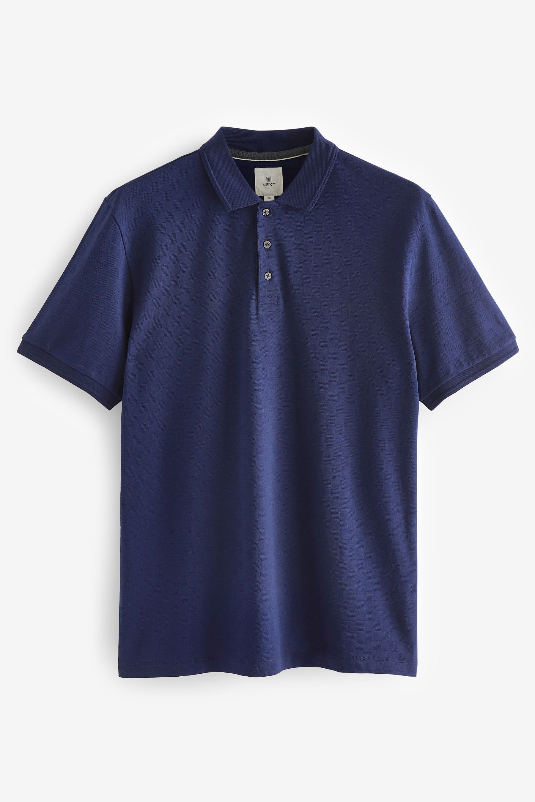 Next Poloshirt Strukturiertes Polo-Shirt (1-tlg) Rich Navy Blue