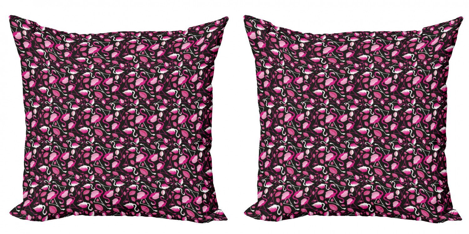 Kissenbezüge Modern Accent Doppelseitiger Digitaldruck, Exotische Flamingos Rosa Abakuhaus (2 Tropical Stück)