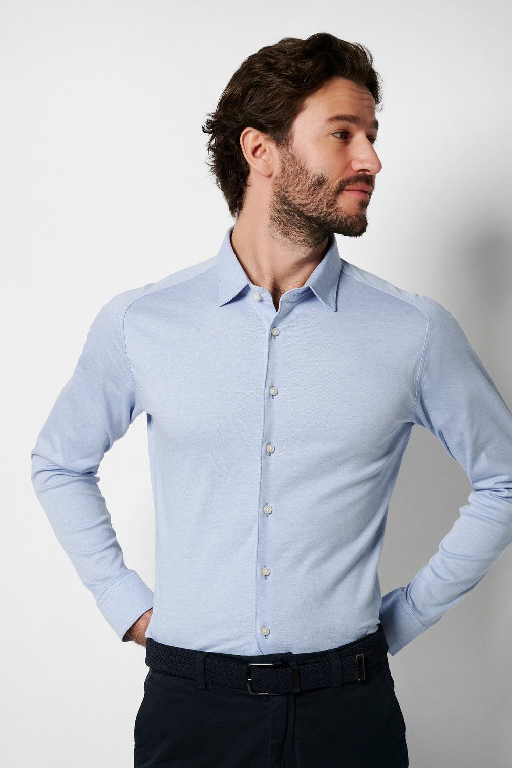 DESOTO Langarmhemd Casual Kent 1/1 Mit Rundhalsausschnitt günstig online kaufen