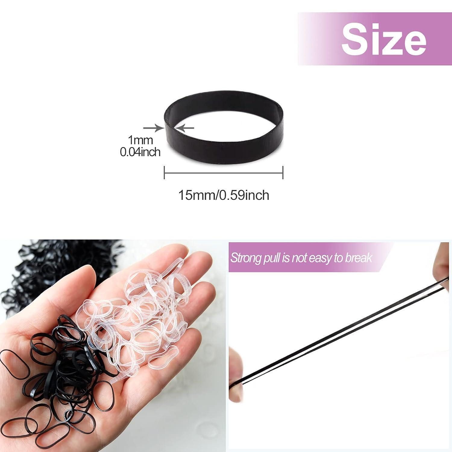 LuxusKollektion Haargummi 1000 Stück Mini Haargummis Schwarz Transparent Gummibänder Mädchen