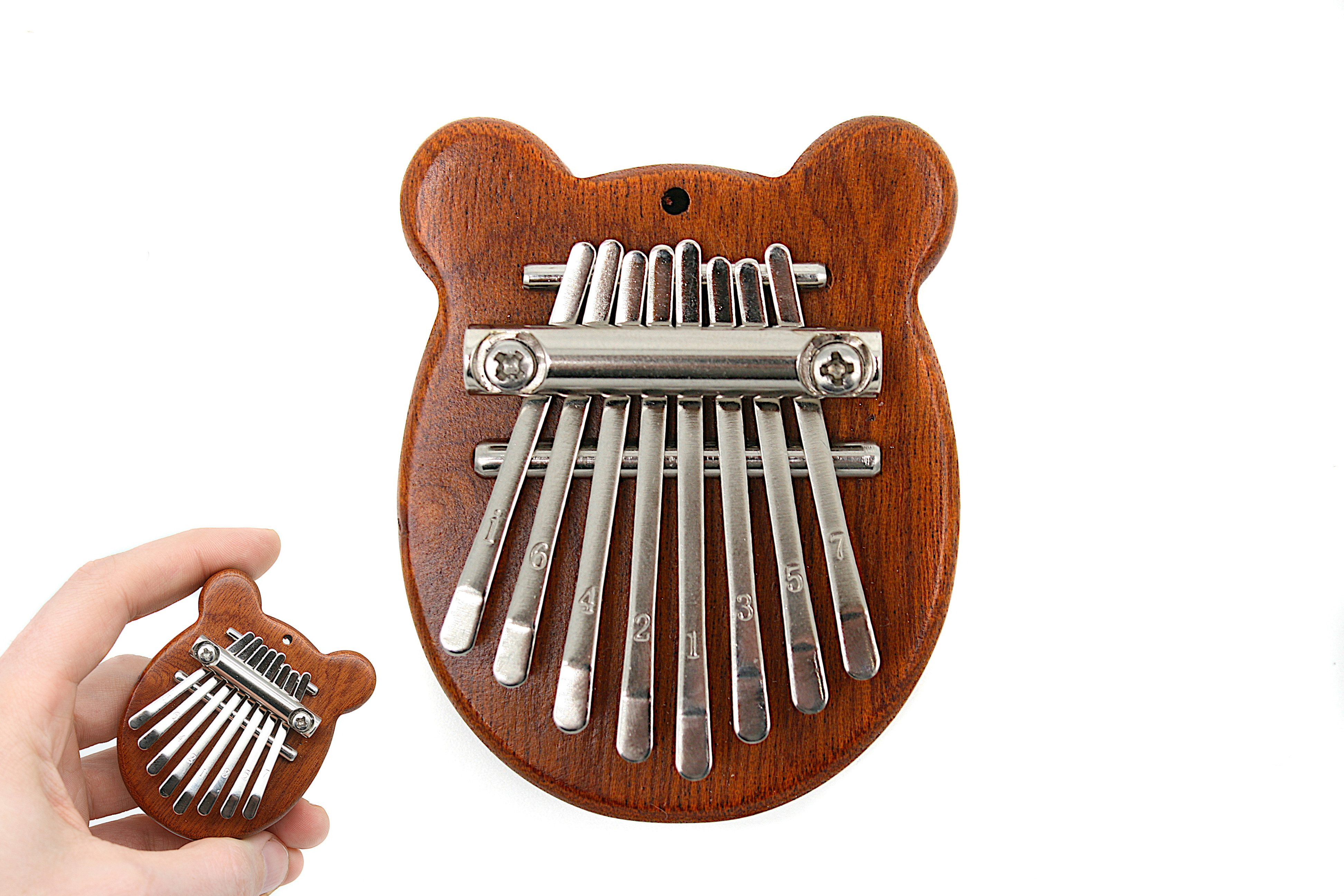 Leuchtklang Kalimba Musikinstrument Mini Kalimba Bär 8 Töne Echtholz Daumenklavier