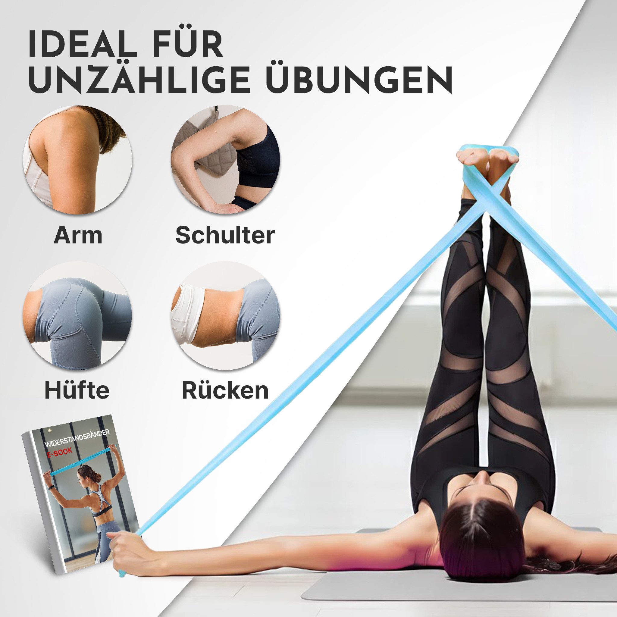 NEOLYMP Physiobänder Widerstandsbänder 15 cm breit - reißfeste Fitnessbänder aus TPE, Flossing Band - elastische Resistance Bands für Krafttraining, Physio