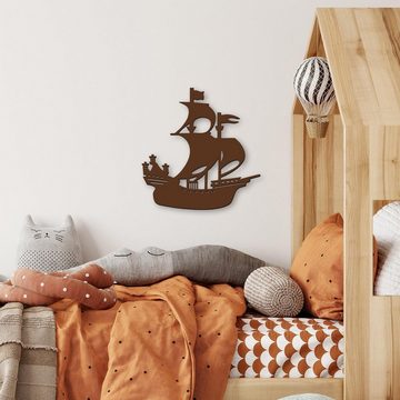 Namofactur LED Dekolicht Piratenschiff - Schlaflicht mit Piraten Motiv für Kleinkinder, Nachtlichtfunktion, LED fest integriert, warmweiß, Wanddekoobjekt Kinderzimmer Leuchte batteriebetrieben