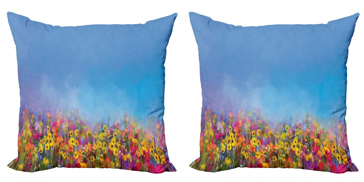 Kissenbezüge Modern Accent Doppelseitiger Digitaldruck, Abakuhaus (2 Stück), Blumen Abstrakt Himmel Dreamy Flowers