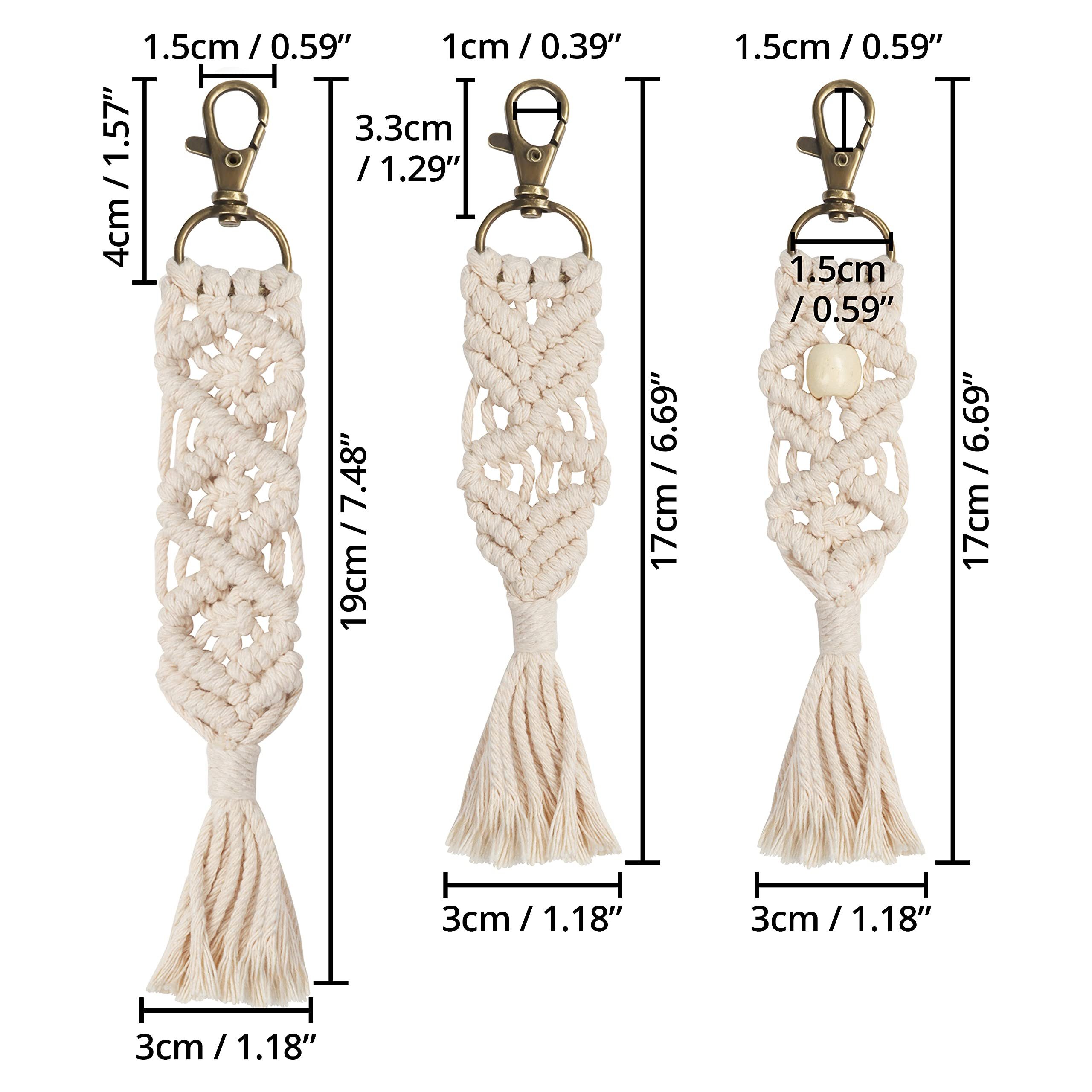 Belle Vous Schlüsselanhänger Handgemachte Mini Makramee Schlüsselanhänger i günstig online kaufen