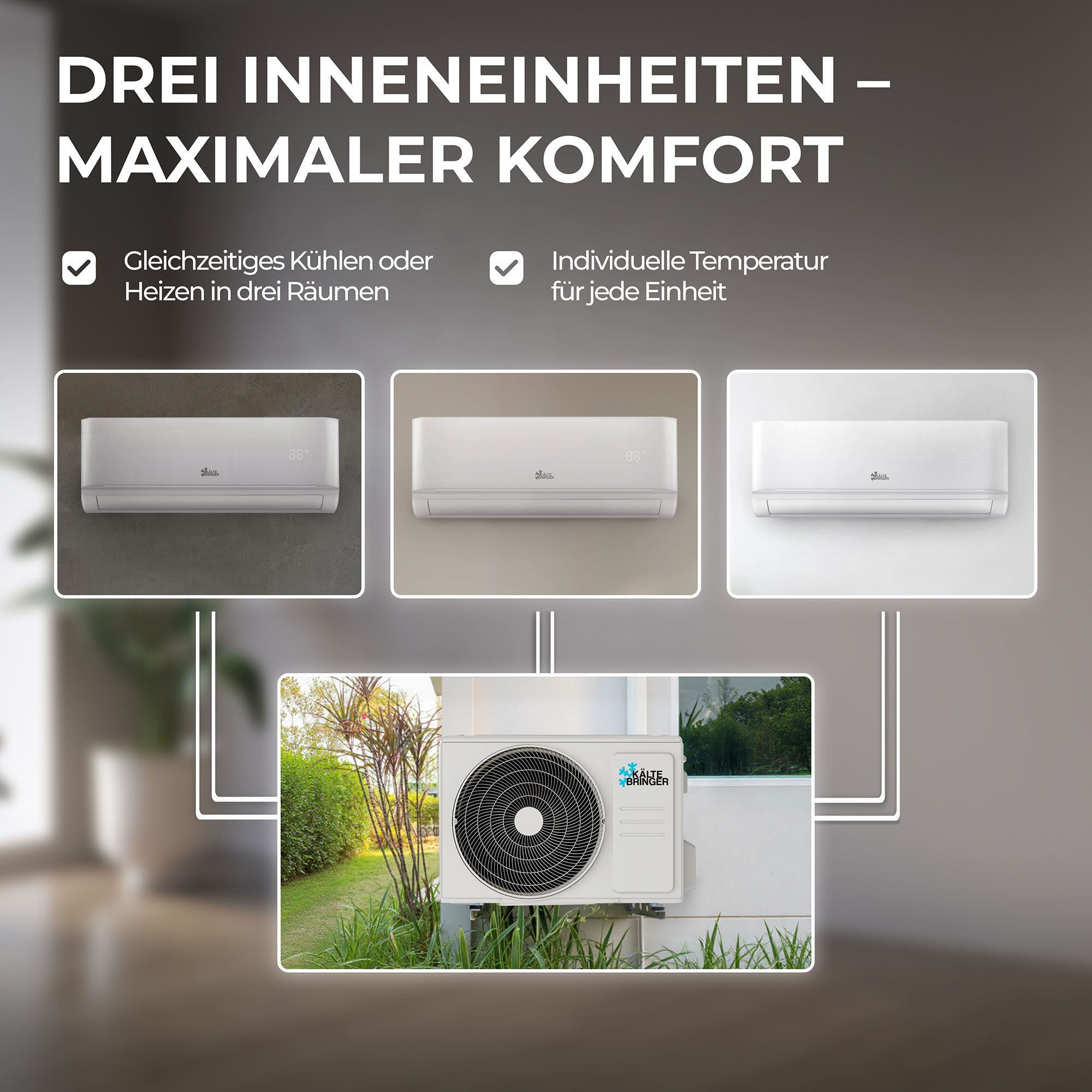Kältebringer Split-Klimagerät, Multisplit Klimaanlage mit 3 günstig online kaufen