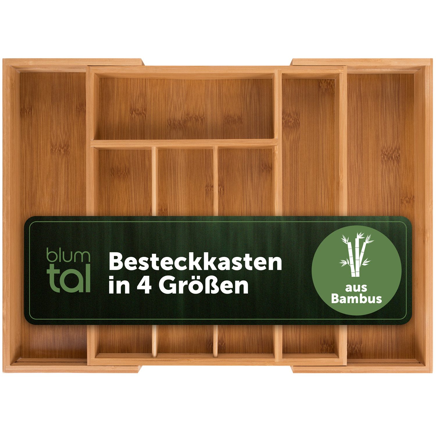 Blumtal Besteckkasten Schublade aus Bambus, größenverstellbarer günstig online kaufen