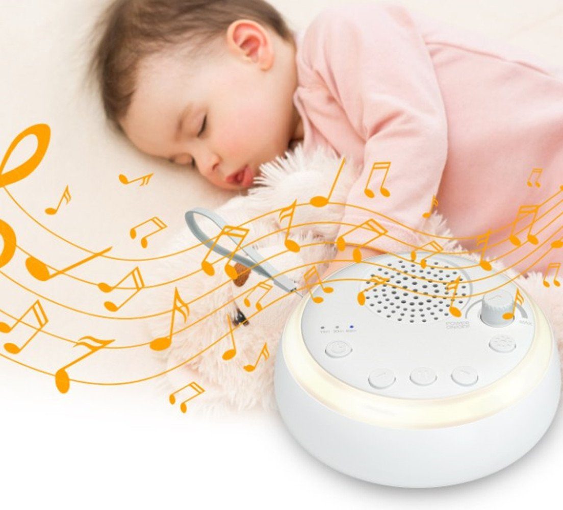 XDOVET White Noise Machine Baby - Schlaftherapie Sound Einschlafhilfe Lautsprecher (mit Nachtlicht,Beruhigende Geräusche,Tragbarkeit)