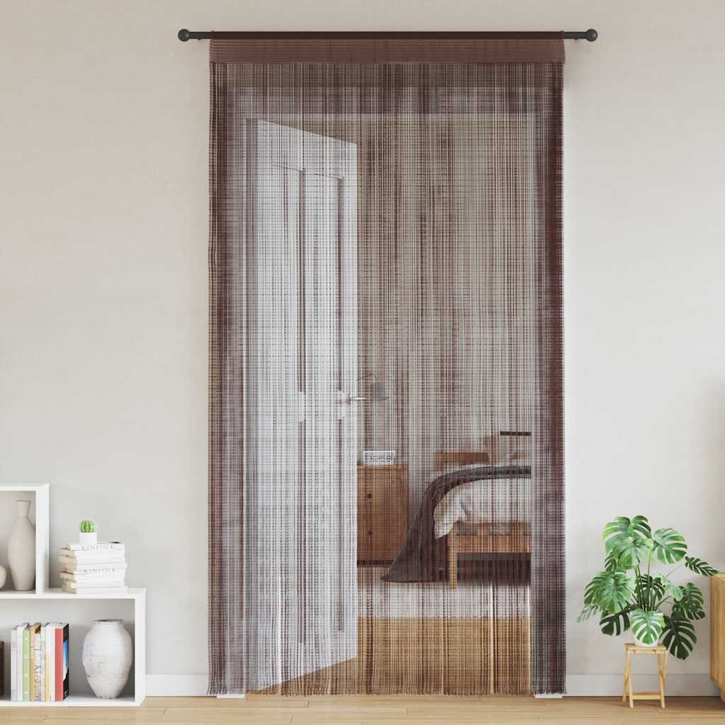 vidaXL Vorhang Fadenvorhänge 2 Stk. 100 x 250 cm Braun (2 St)