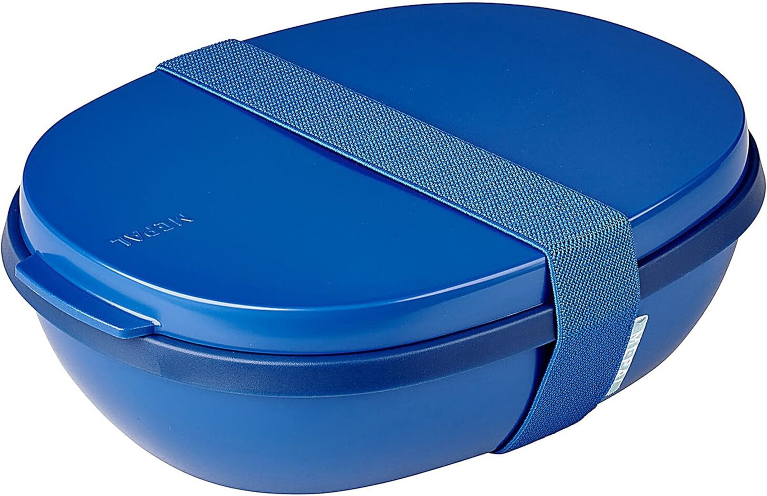 Mepal Lunchbox Lunchbox Ellipse Duo für Erwachsene, 825 ml + 600 ml, ideal für Salate, Polypropylene, thermoplastic elastomers, tpe, Meal Prep Box, gesundes Mittagessen, vivid blue