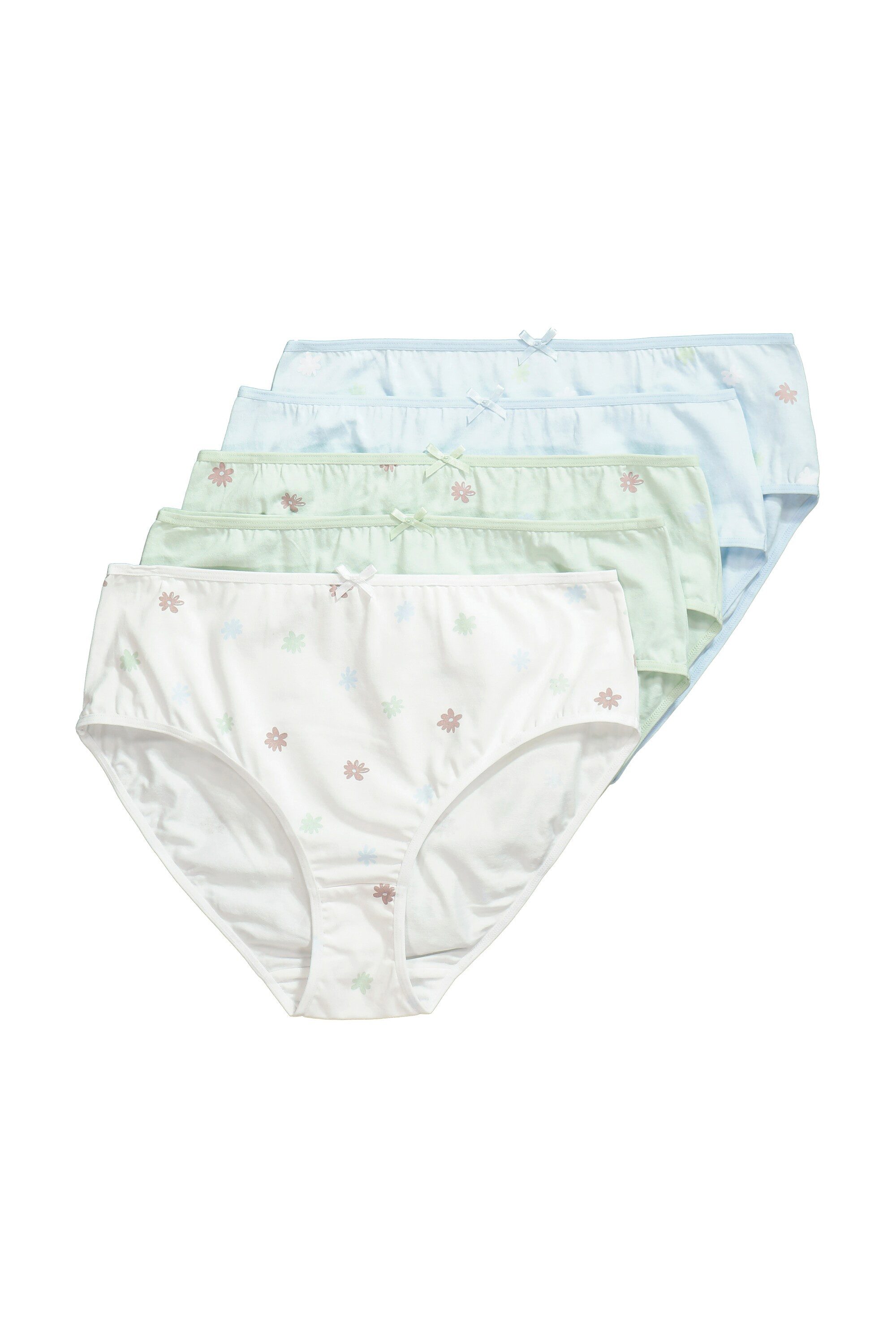 Slip Midislips 5er-Pack Blumen / einfarbig
