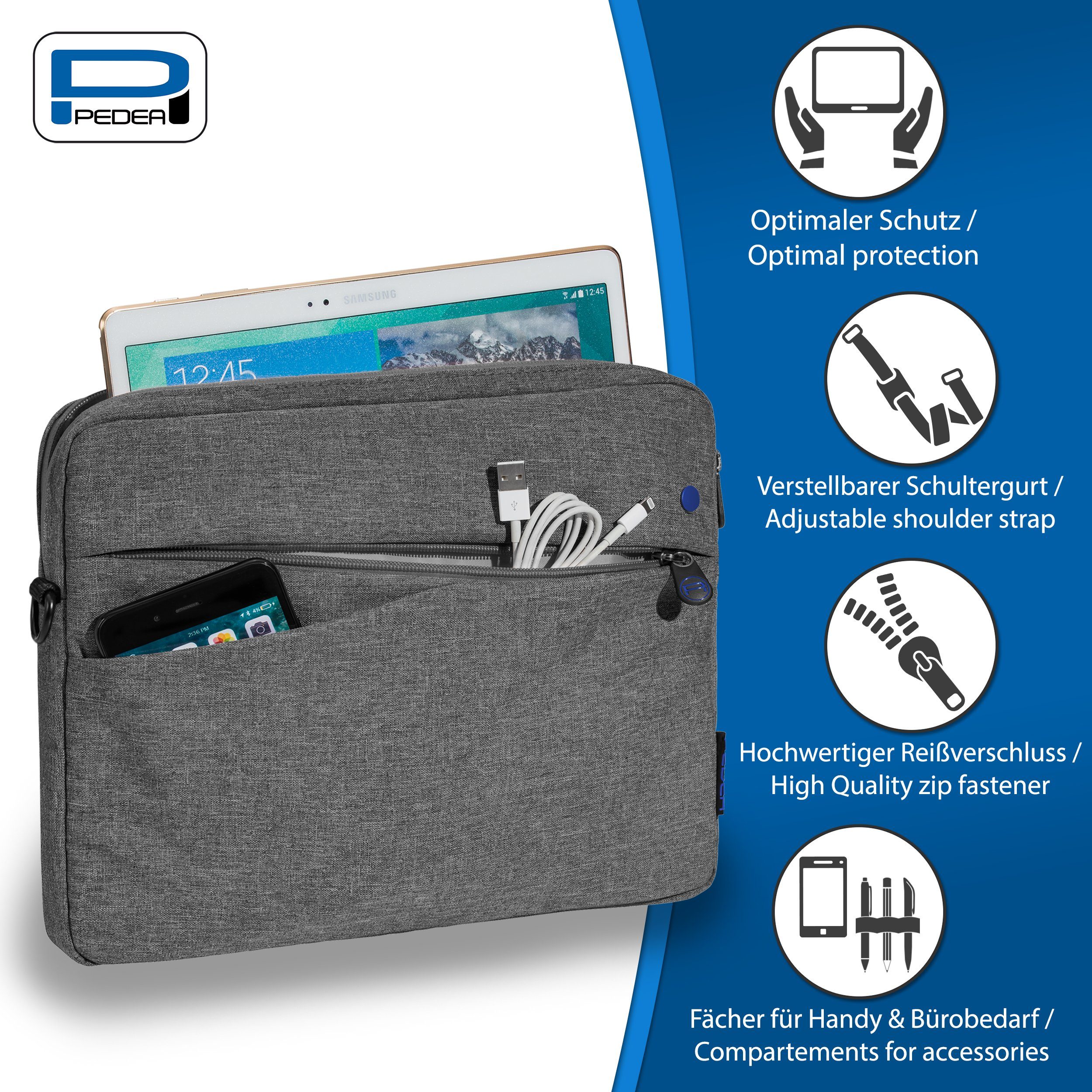 PEDEA Tablettasche FASHION Tablet Hülle mit Polsterung 12,9 / 13 Zoll, Gepolstert mit weichem Innenfutter – Bild 2 von 5