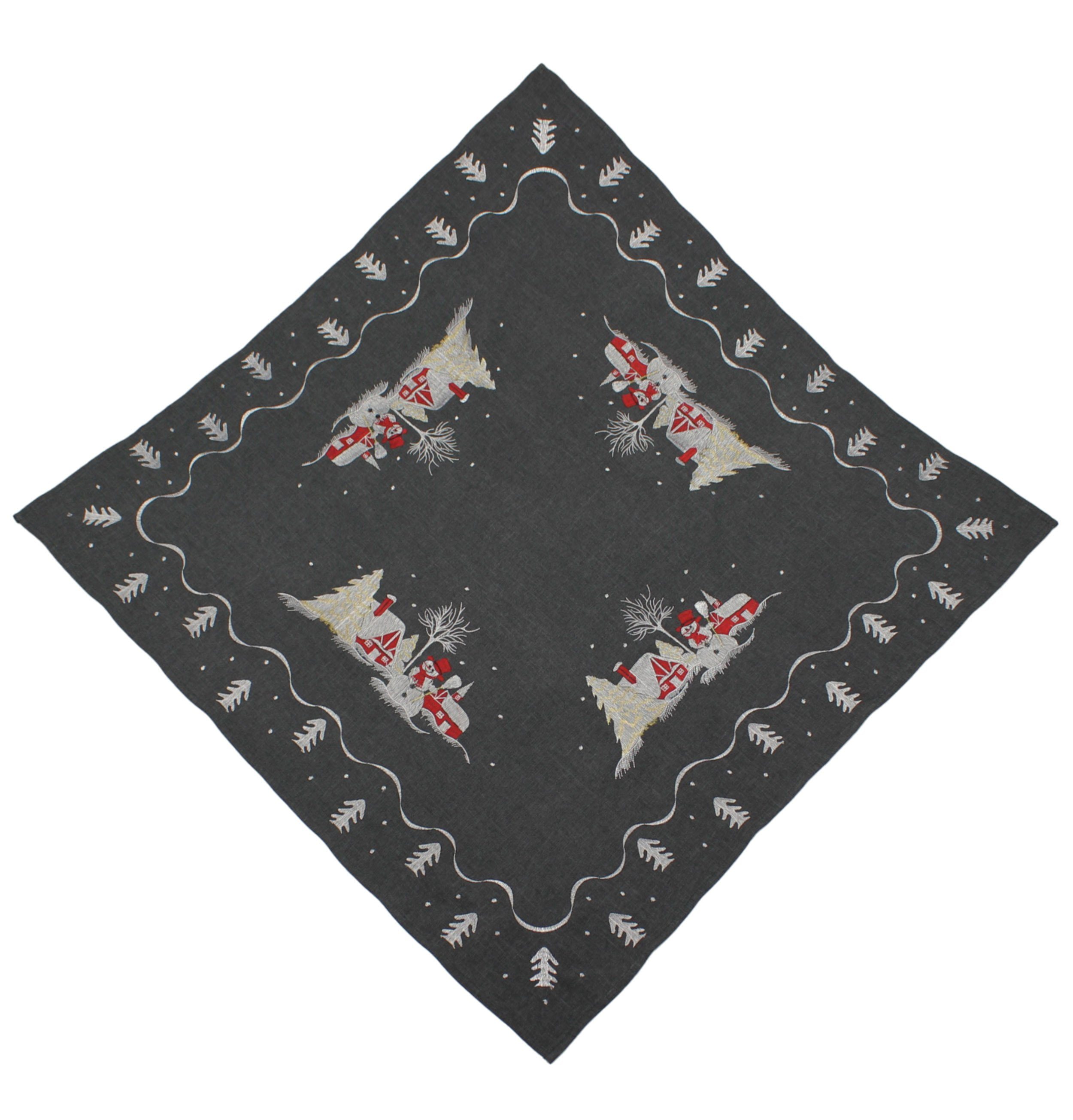 Haus und Deko Tischdecke Tischdecke Weihnachten 85x85 cm Leinenoptik Tischdecken Advent (1-tlg)
