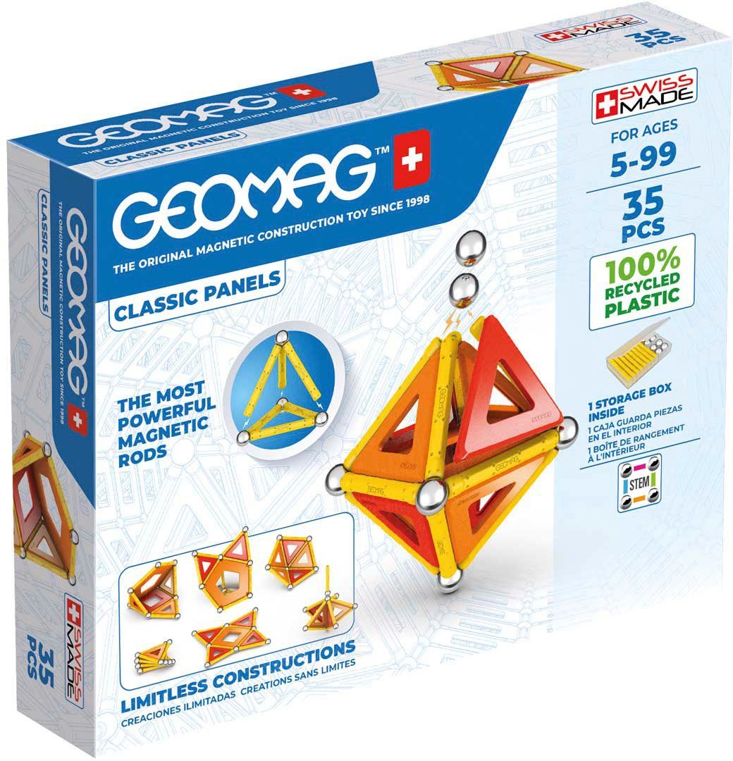 Geomag™ Magnetspielbausteine GEOMAG™ Classic Panels, Recycled, (35 St), aus recyceltem Material; Made in Europe