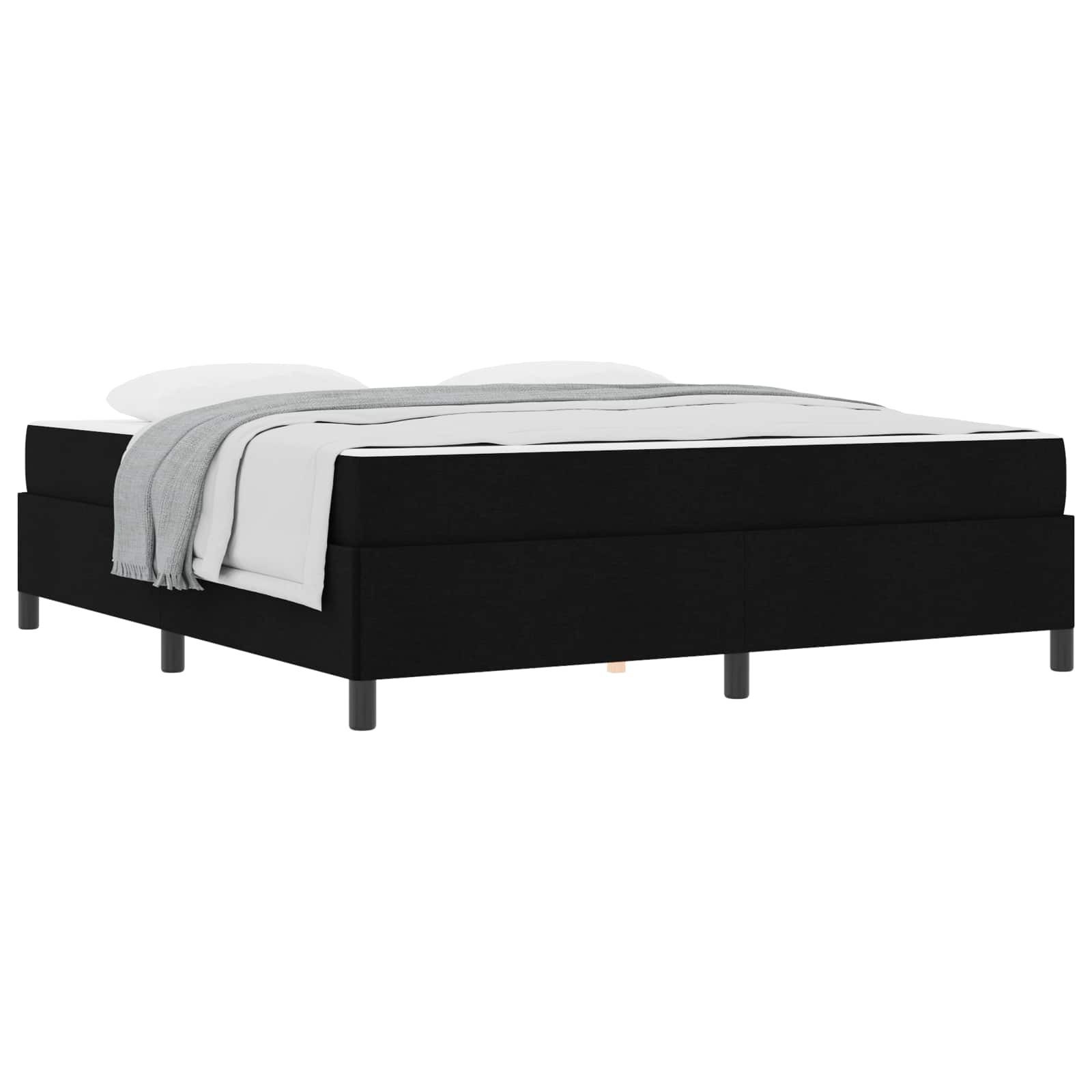 vidaXL Bett Boxspringbett Schwarz 180 x 200 cm Stoff (1-tlg)