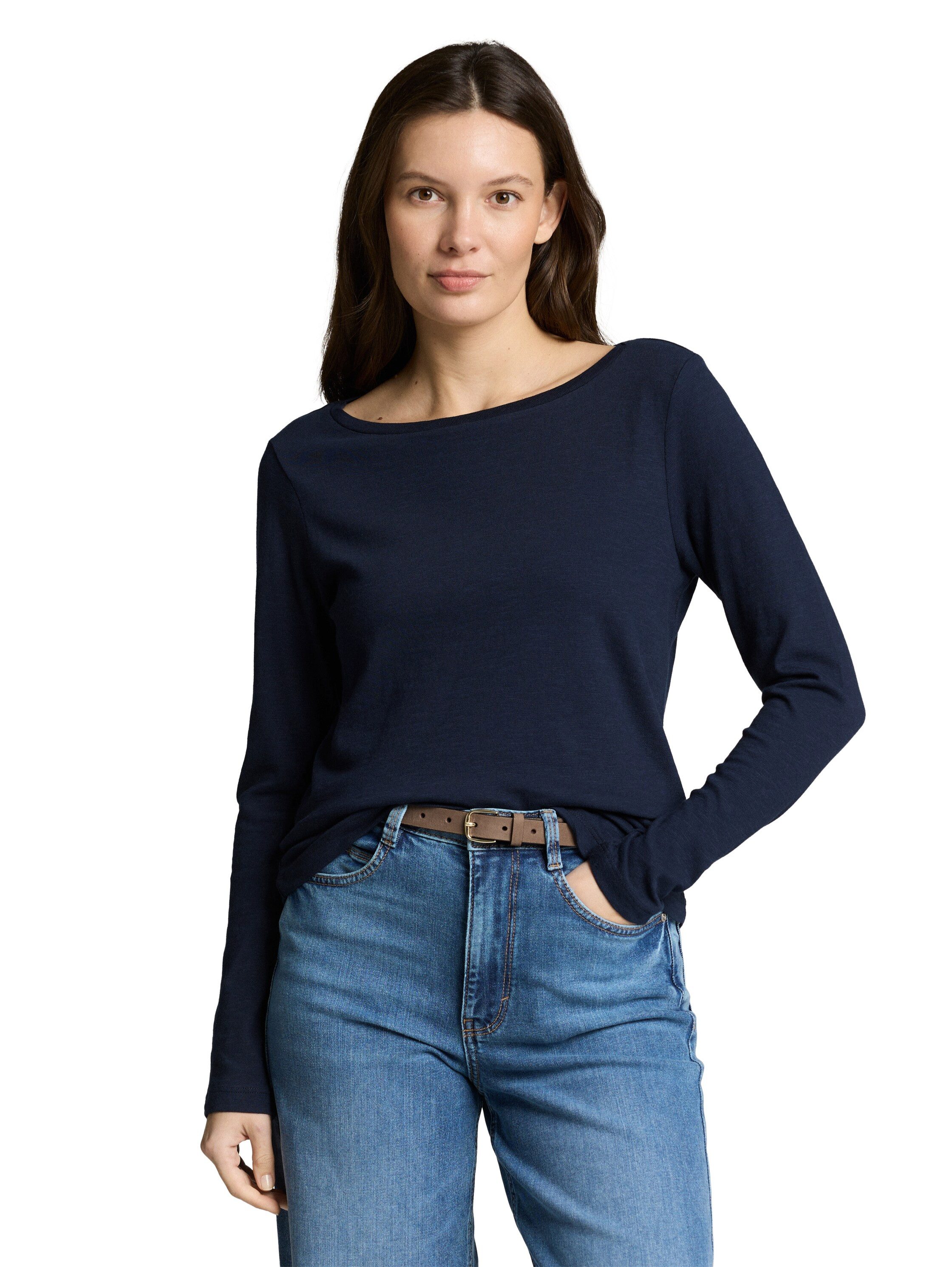 TOM TAILOR Langarmshirt unifarben günstig online kaufen
