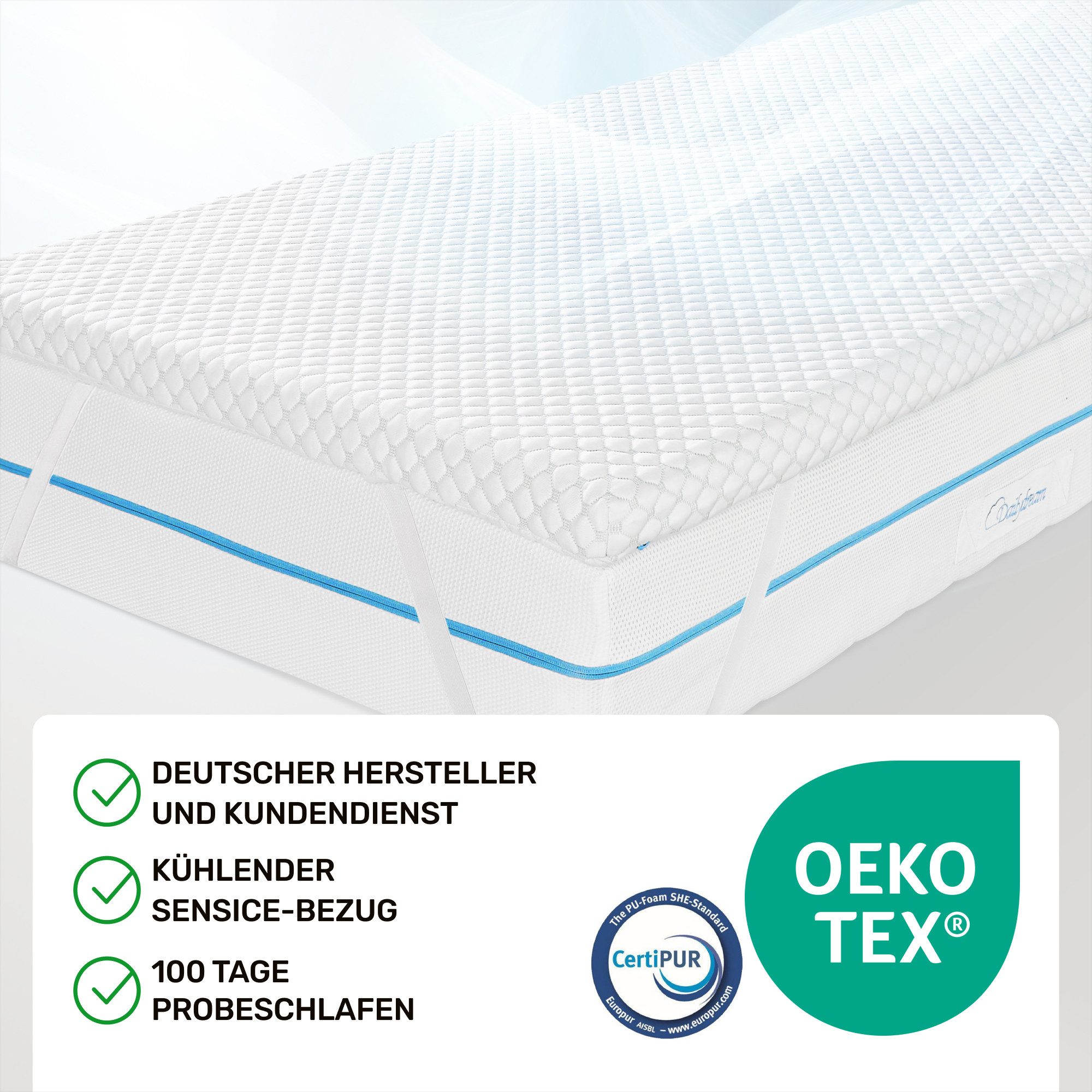 Dailydream, Topper mit kühlendem Effekt, H1/2, Memory Foam, Edition "Cool Touch"