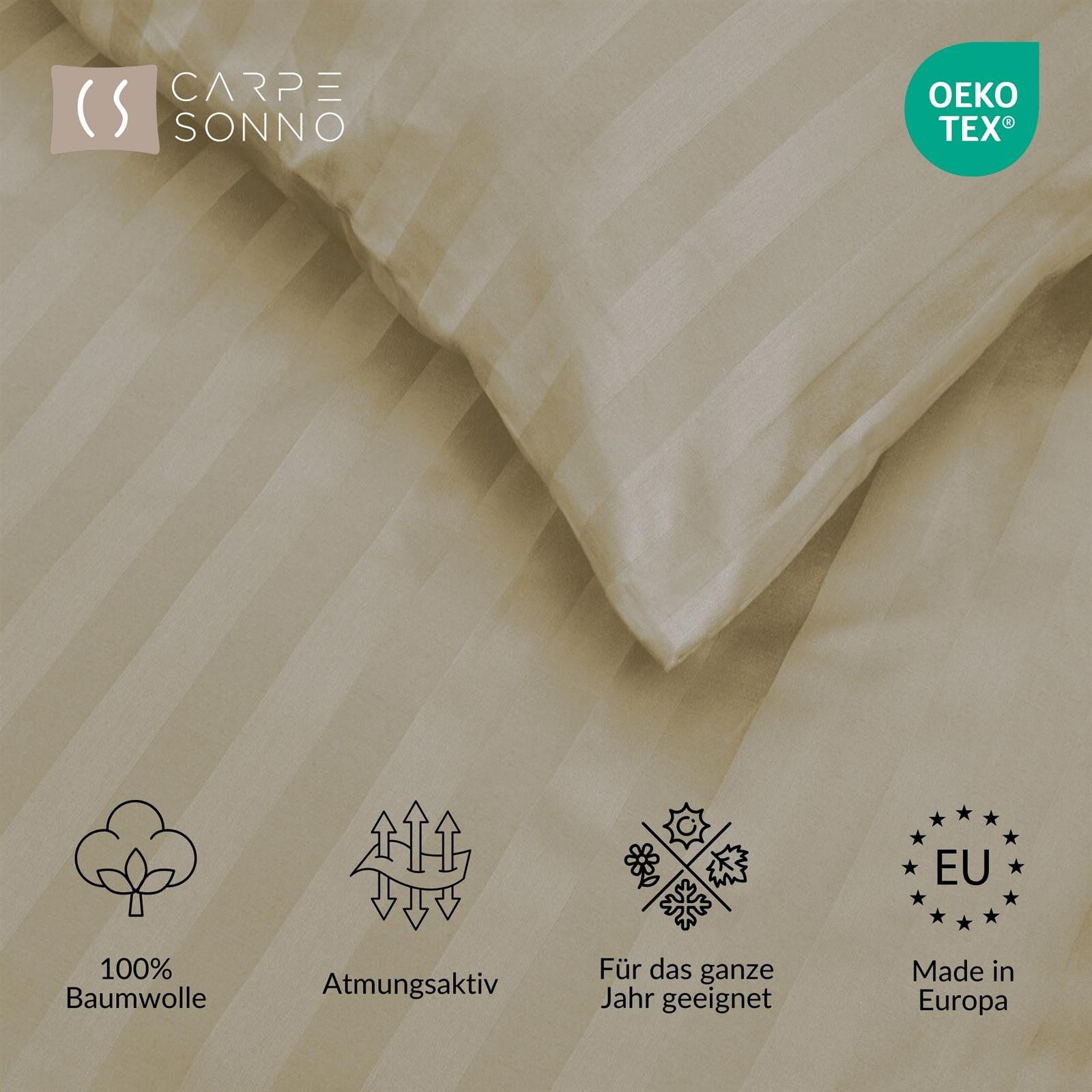 Carpe Sonno Bettwäsche Damast 135x200 155x220 Hochwertige Hotel Baumwoll Be günstig online kaufen