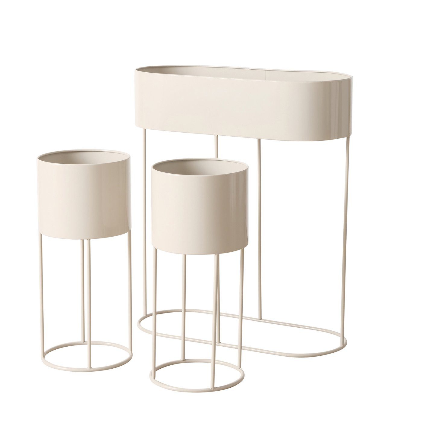 BOLTZE Übertopf Aurela Übertopf Set 3-teilig, Metall, Schwarz oder Beige