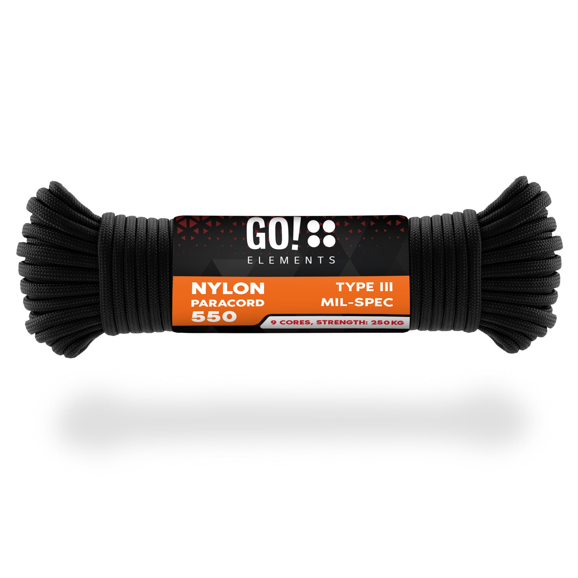 GO!elements Abspannleine Paracord 550 - 4mm, Paracord 550 aus reißfester Nylonschnur