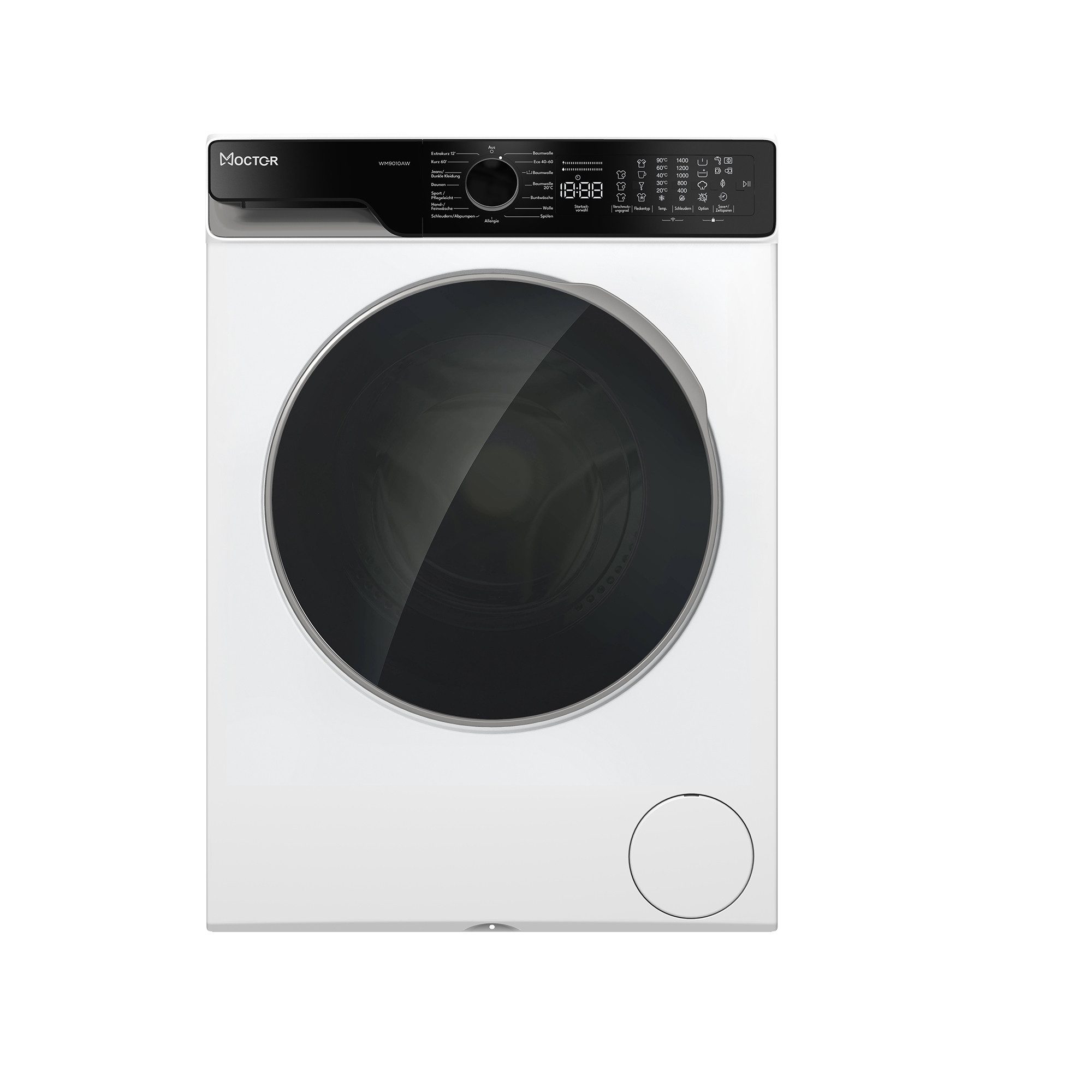 MOCTOR Waschmaschine Serie 9 WM9010AW, 10 kg, 1400 U/min, Wi-Fi, Mikrofaserfilter, Dampffunktion, Boomeranggehäuse