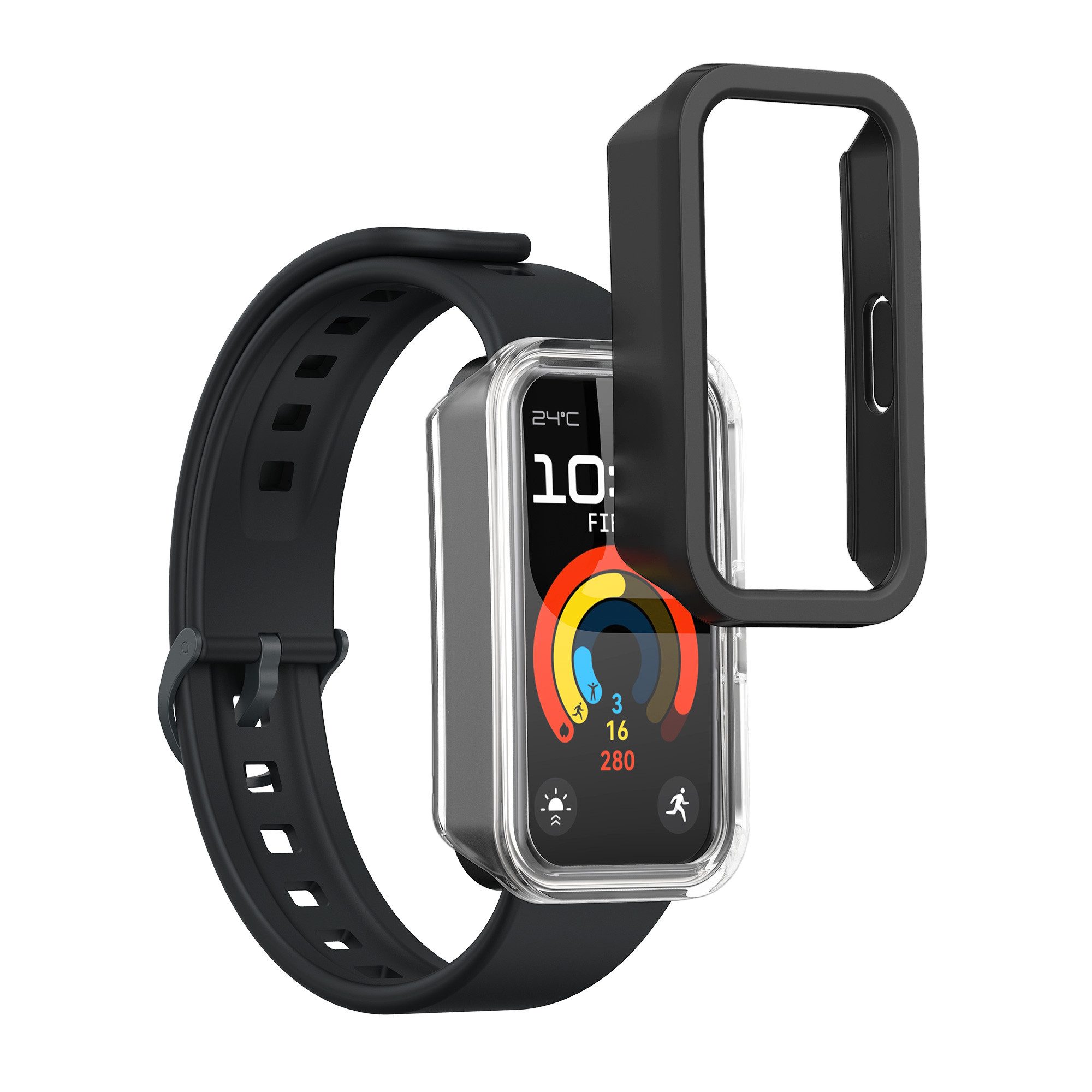 kwmobile 2x Hülle für Huawei Band 10 / 9 / 8 Smartwatch, 2-tlg., Fitnesstracker Case Set - ohne Tracker