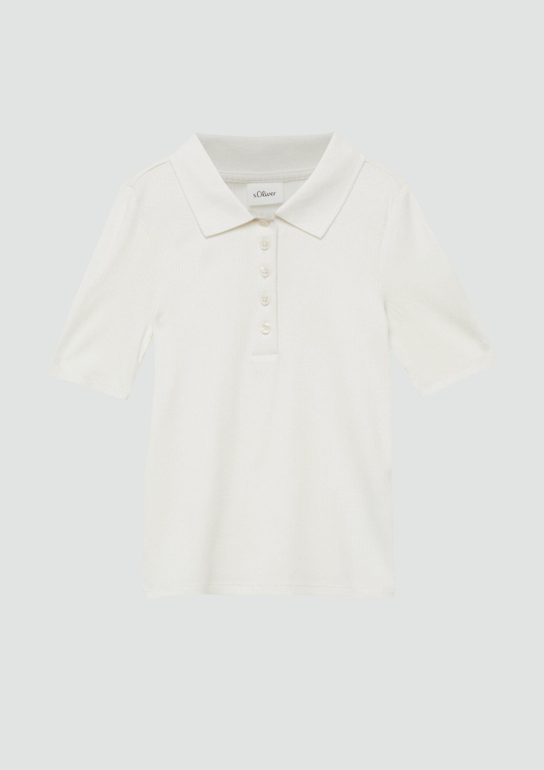 s.Oliver Kurzarmshirt Polo-Shirt Polo-Shirt in Rippstruktur