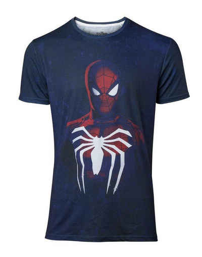 Spiderman Print-Shirt SPIDERMAN T-Shirt Acid Wash Dunkelblau S M L XL XXL