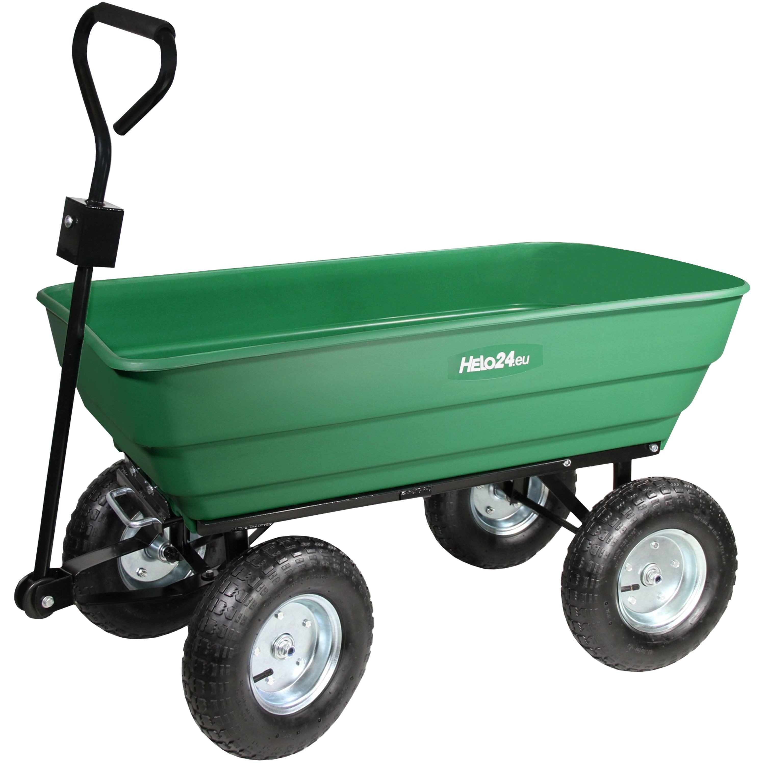 HELO24 Bollerwagen Transportwagen 300 kg Gartenwagen Wagen Kippwagen für Rasentraktor L