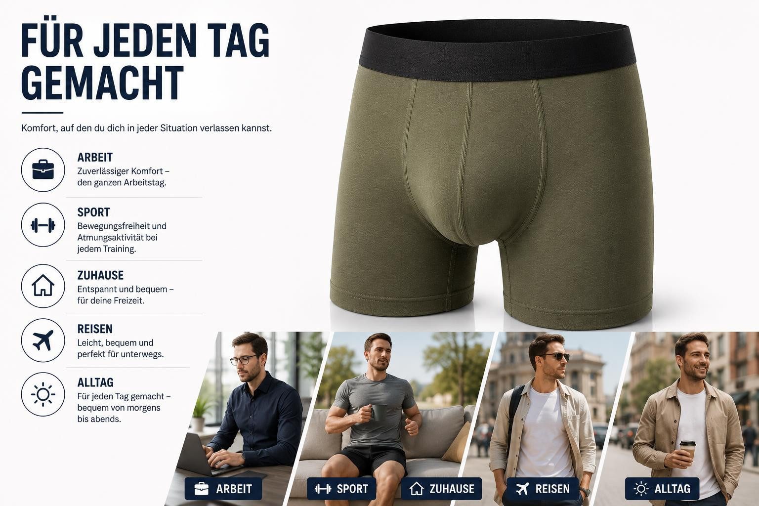LOREZA Boxershorts 5 Herren Boxershorts Baumwolle Unterhosen Unterwäsche S-3XL (Spar-Packung, 5-St) – Bild 5 von 5